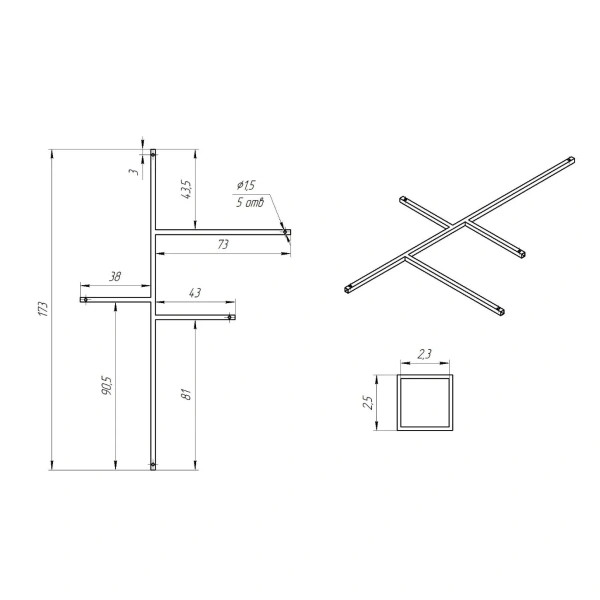 Каркас для ванны 158x97 Eurolux Sparta E5016090048