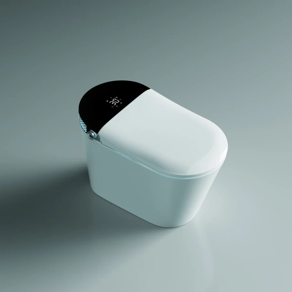 Электронный унитаз-биде напольный Timo TE-741B торнадо, с сиденьем микролифт, белый/черный