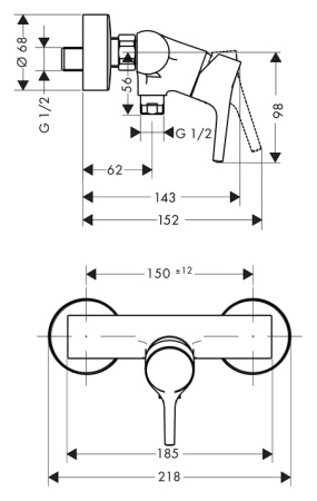 Смеситель для душа hansgrohe Talis S 72600000