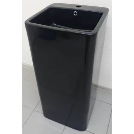 Раковина CeramaLux P7004LВ 40x40 см, напольная, черный глянец