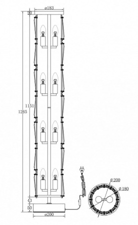 Торшер Maytoni Puntes MOD043FL-08G