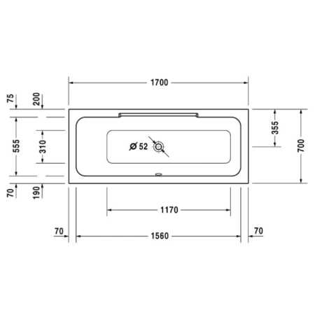 Акриловая ванна 170x70 см L Duravit DuraStyle 700294000000000