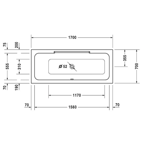 Акриловая ванна 170x70 см L Duravit DuraStyle 700294000000000