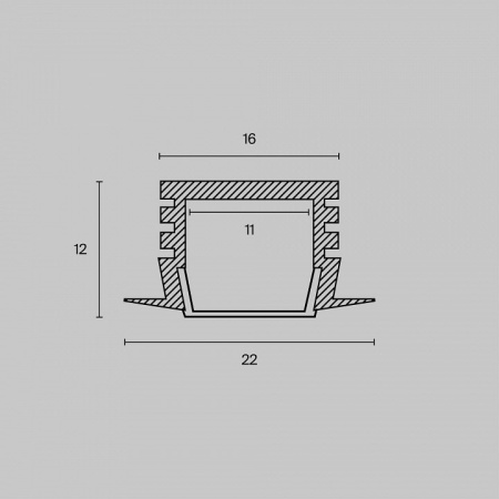 Профиль встраиваемый Maytoni Алюминиевый профиль ALM006S-2M
