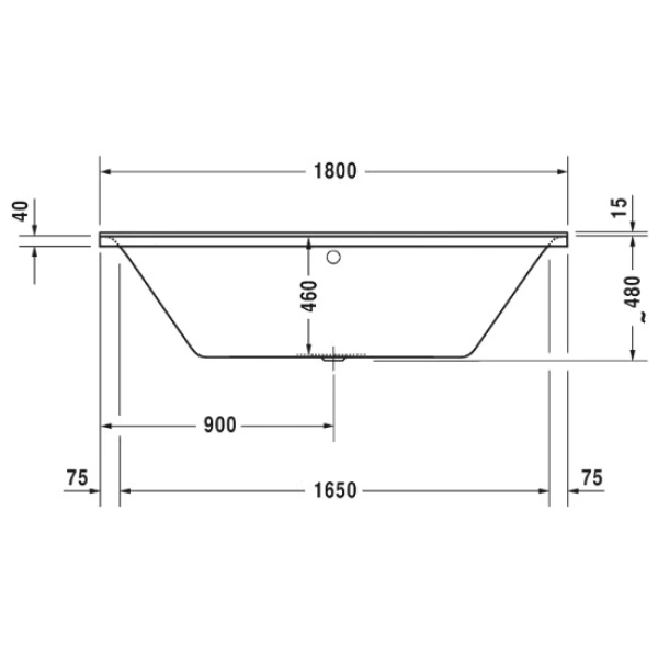 Акриловая ванна 180x80 см Duravit P3 Comforts 700377000000000