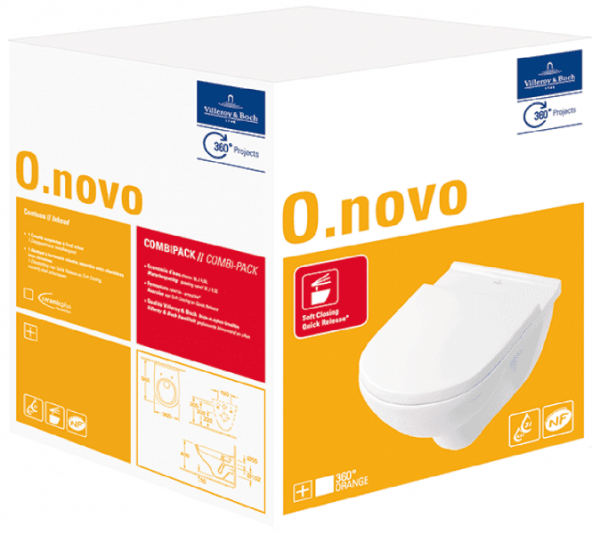 Подвесной унитаз Villeroy&Boch O.novo 5660H101 с сиденьем микролифт