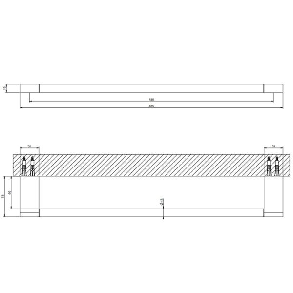 Полотенцедержатель Gessi Origini 45 см 66502#707 черный матовый