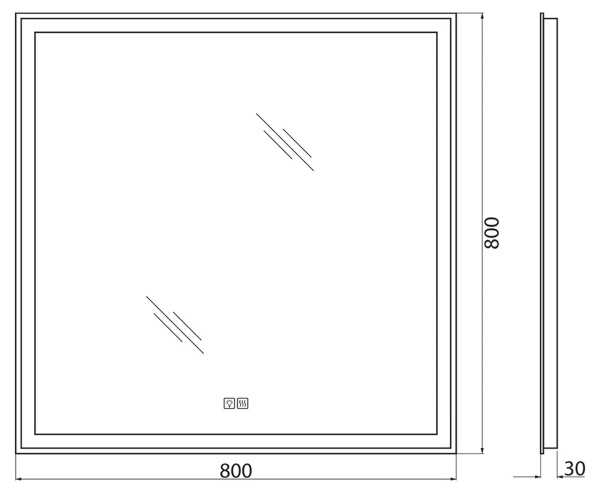 Зеркало BelBagno SPC-GRT-800-800-LED-TCH-WARM