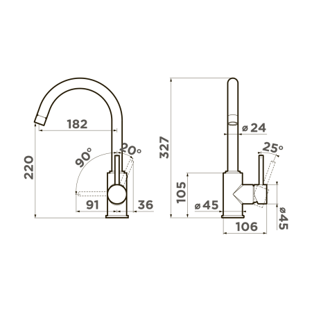 Смеситель для кухни Omoikiri Shinagawa-BL-BN 4994252 черный
