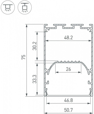 Профиль накладной Arlight SL-LINE 041849