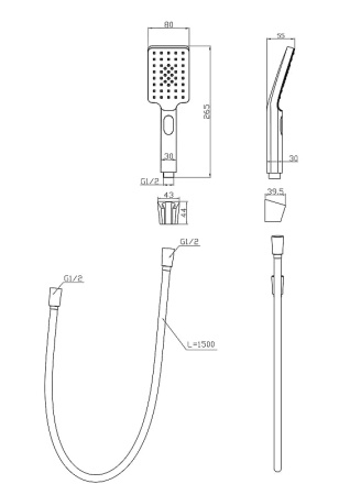 Душевой гарнитур BelBagno Luce LUC-DFS-CRM