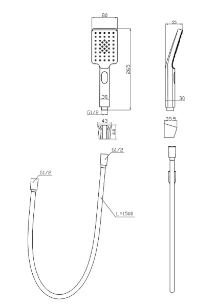 Душевой гарнитур BelBagno Luce LUC-DFS-CRM