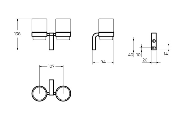 Стакан двойной Cezares Ultima CZR-F-8930A