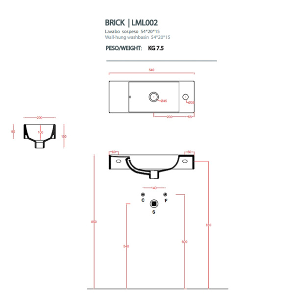 Раковина Artceram Lavamani LML002 01 00