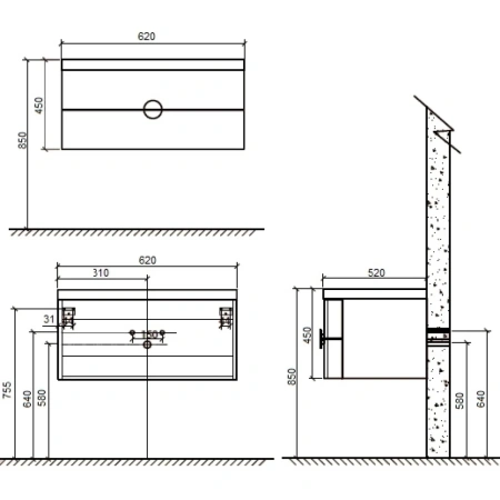 Раковина 62x52 см BelBagno Senso SENSO-620-LVB