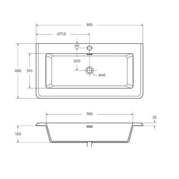 Раковина Cezares 95 50264 белая матовая