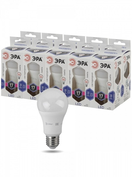 Лампа светодиодная Эра Стандарт E27 17Вт 6000K LED A60-17W-860-E27