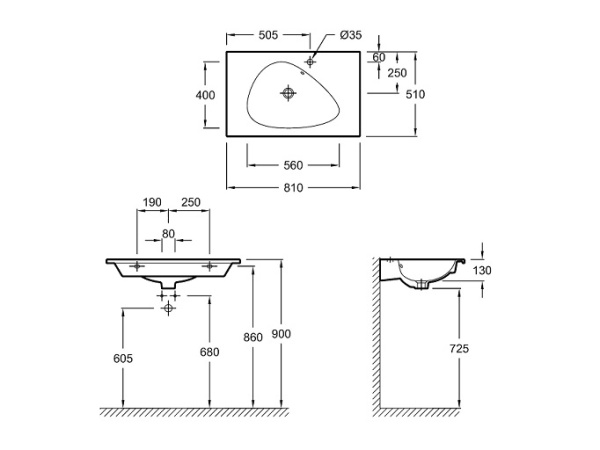 Раковина Jacob Delafon Nouvelle Vague 80 EXAR112-Z-00 белый