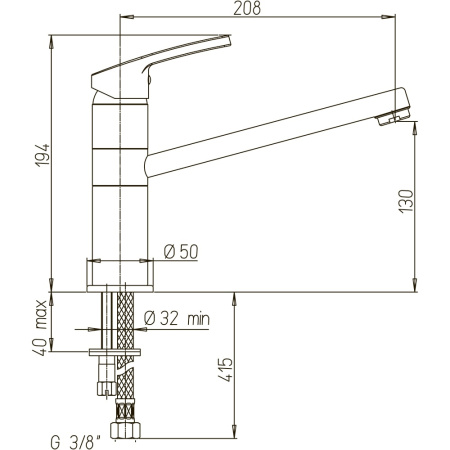 Смеситель для кухни Paini Miura MRCR573GMLMKM