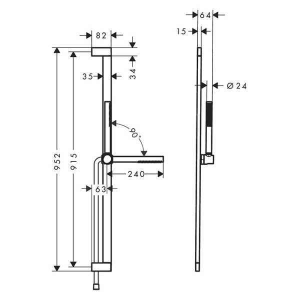 Душевой гарнитур Hansgrohe Pulsify S 24383670 черный матовый