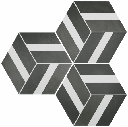 DURSTONE SIX Cementine Керамогранит Bari Black 23x27 глазурованный матовый