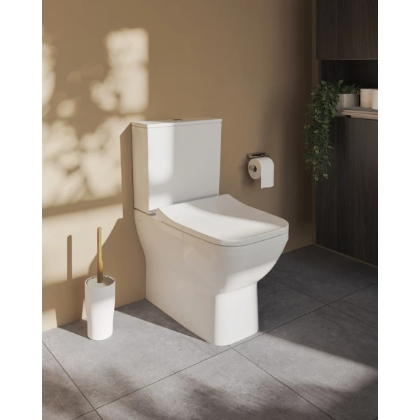 Унитаз-компакт VitrA Integra Square 9833B003-7204 безободковый, с сиденьем микролифт, белый