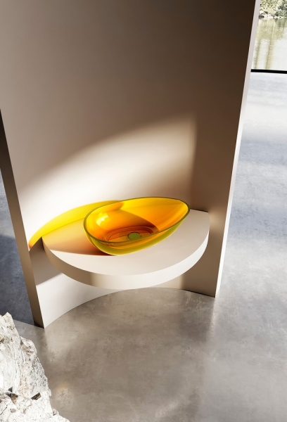 Раковина Abber Kristall AT2811Amber желтая