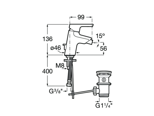 Смеситель для биде Roca Malva 5A603BC0M хром