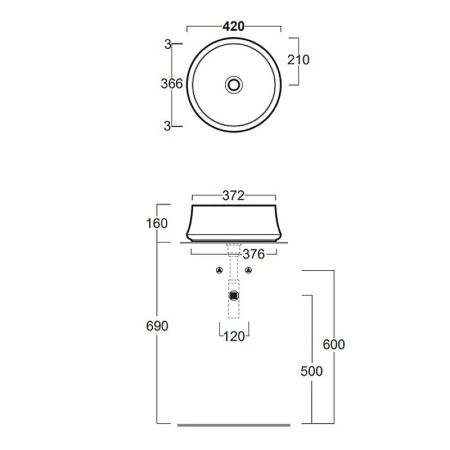 Раковина Simas Sharp 42 SH02bi*0