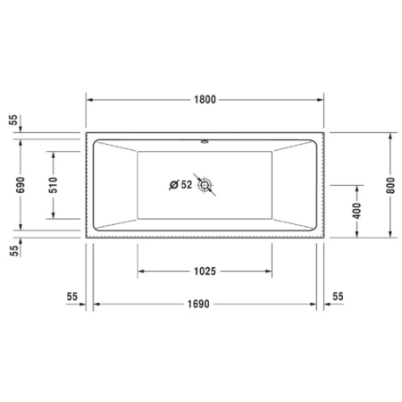 Акриловая ванна 180x80 см Duravit Vero Air 700417000000000