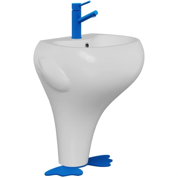 Раковина Creavit Ducky DC052-00CB00E-MA00 52,3x39,5 см, детская, напольная, белый/синий