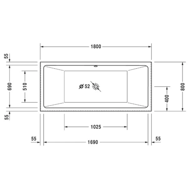Акриловая ванна 180x80 см Duravit Vero Air 700417000000000