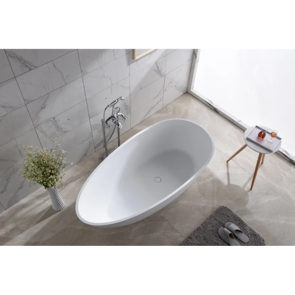 Ванна из литьевого мрамора Timo Rali Solid Surface RALI1700 171x82 см, отдельностоящая, белый матовый