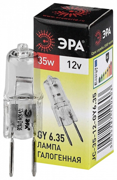 Лампа галогеновая Эра  GY6.35 35Вт 3000K GY6.35-JC-35W-12V