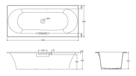 Чугунная ванна Jacob Delafon Volute 180x80 E6D900-0