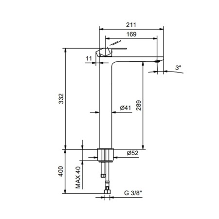 Смеситель для раковины Fantini Myo 61 02 V606WF