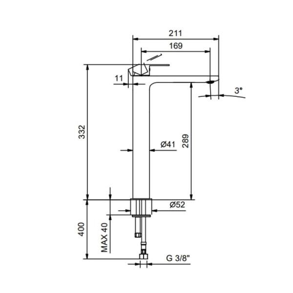 Смеситель для раковины Fantini Myo 61 02 V606WF