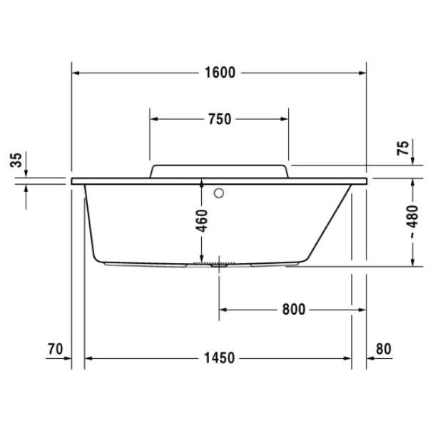 Акриловая ванна 160x70 см R Duravit DuraStyle 700293000000000
