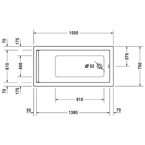 Акриловая ванна 150x75 см Duravit Starck 700332000000000