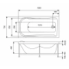 Акриловая ванна 159x70 см Eurolux Akra E1016070002