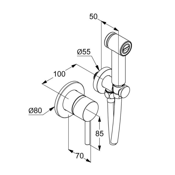 Гигиенический душ Kludi Bozz 389983976 черный матовый