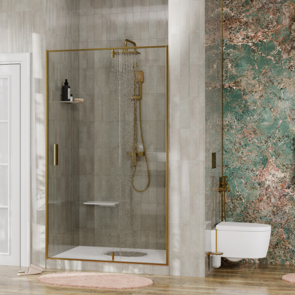 Душевая дверь WasserKRAFT Aisch 55P05 матовое золото