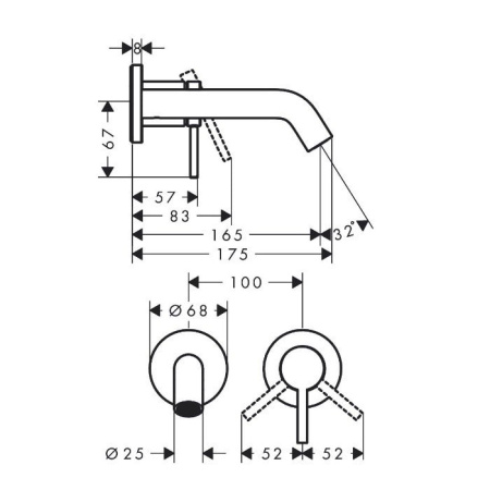 Смеситель для раковины hansgrohe Tecturis S 73350700 с донным клапаном белый матовый