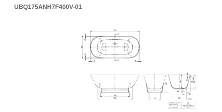 Ванна отдельностоящая Villeroy&Boch Antheus 175х80 UBQ175ANH7F400V-01