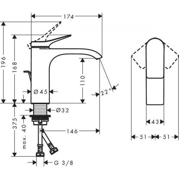 Смеситель для раковины hansgrohe Vivenis 75020000