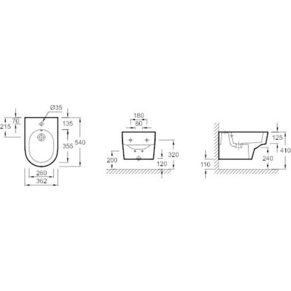 Биде подвесное подвесное Jacob Delafon Rive Gauche EMG0002-00 белый