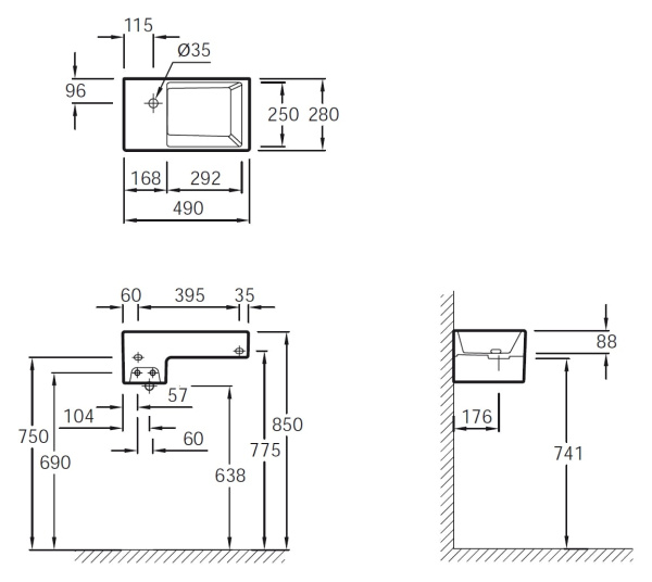 Раковина Jacob Delafon Terrace EGA012-00
