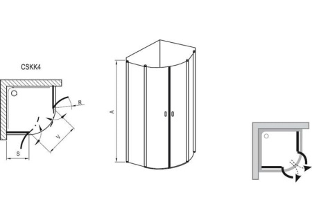 Душевой уголок Ravak Chrome 3Q140100Z1