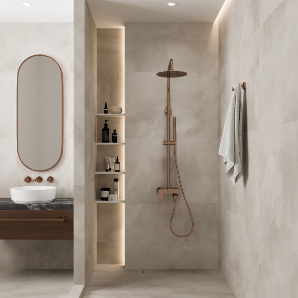 Душевая стойка WasserKRAFT Asphe A17301 розовое золото