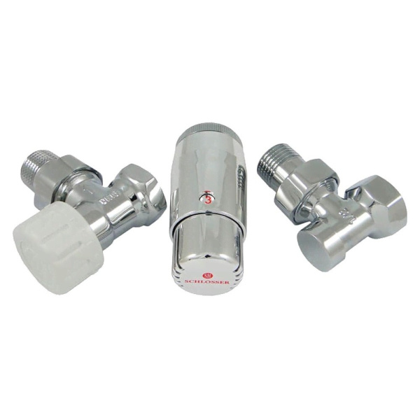 Комплект подключения SCHLOSSER STANDARD MINI 1/2" угловой, хром, с термоголовкой MINI М30х1,5
